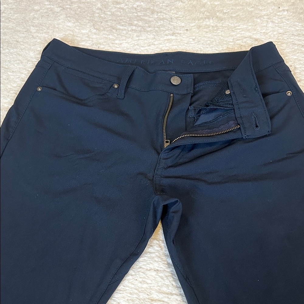 American Eagle Outfitters Navy Stretch Chinos - Classic Fit